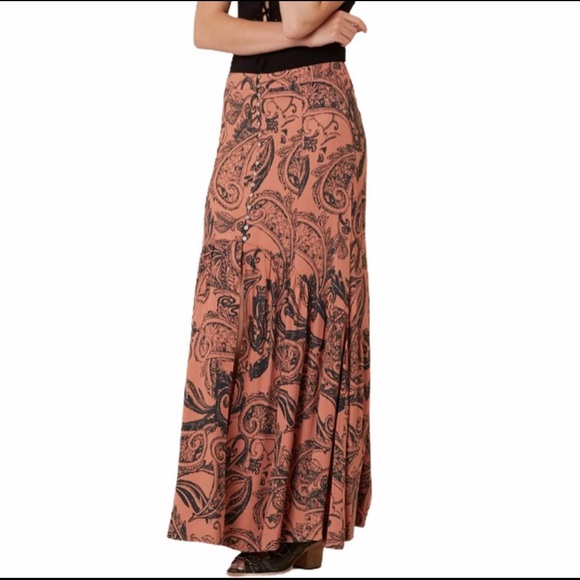 Free People Smooth Sailing Maxi Skirt Paisley Boho - Picture 3 of 11